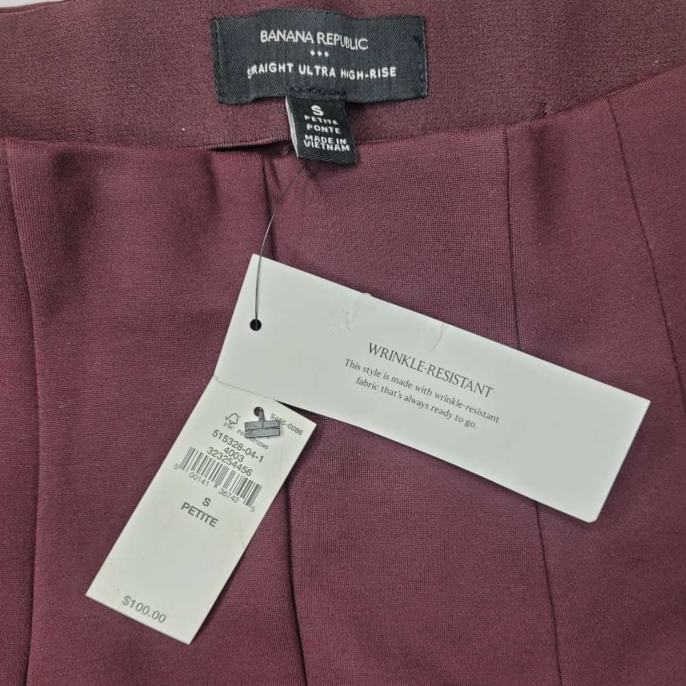 Banana Republic Straight High-Rise Ponte Pull-On Pant NWT Small P - Picture 7 of 7